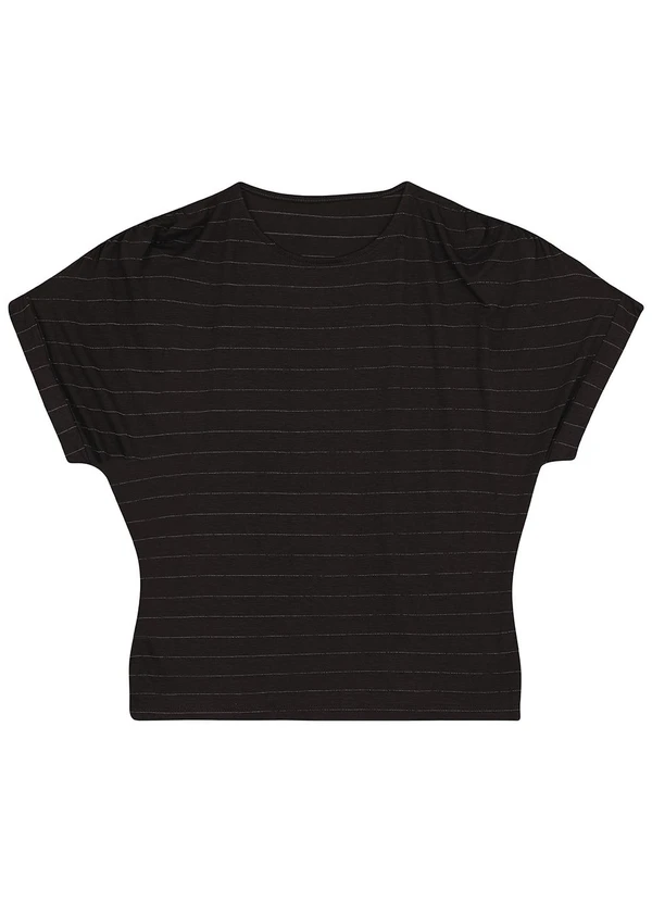 Malwee - Blusa Ampla em Viscose Texturizada Preto