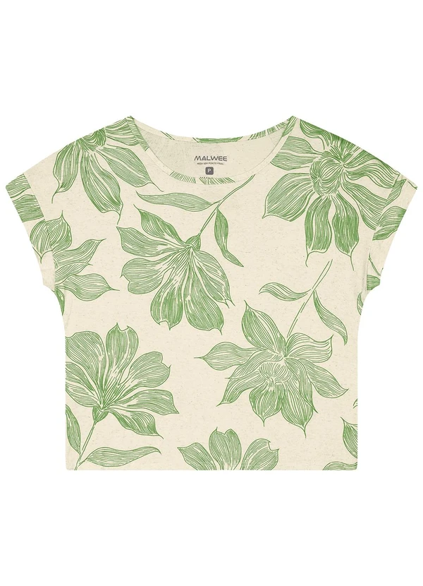Malwee - Blusa Ampla Floral em Viscolinho Verde Claro 2