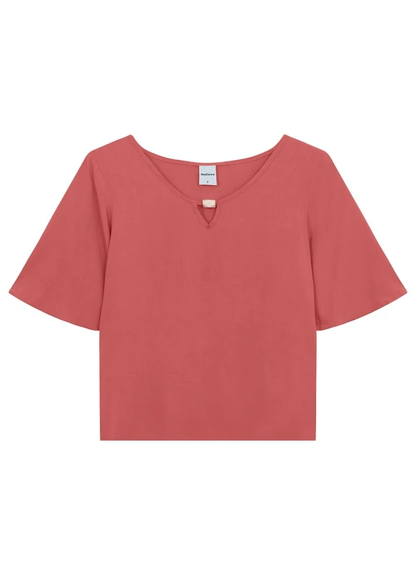 Malwee - Blusa Ampla Folhagens em Viscose Verde