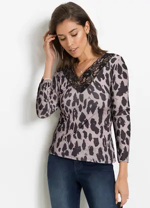 bonprix - Blusa Animal Print em Malha Fria - BONPRIX
