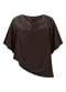 Lunender - Blusa Assimétrica Alongada com Mangas 3/4 Marrom - variação: Marrom