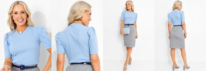 Blusa Azul Beb em Canelado