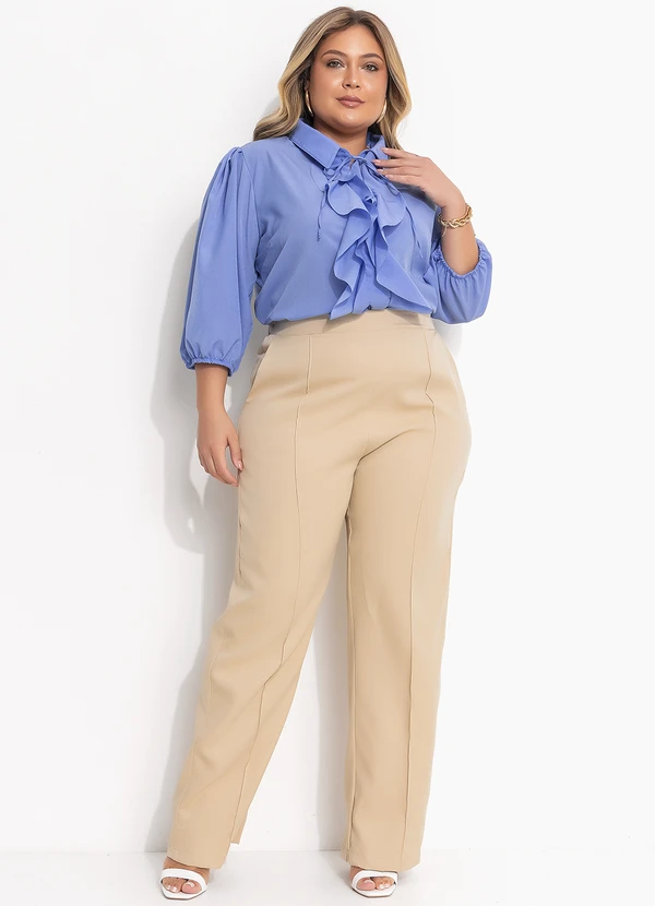 Quintess - Blusa Azul em Crepe Plano 11