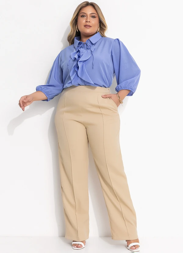 Quintess - Blusa Azul em Crepe Plano 9