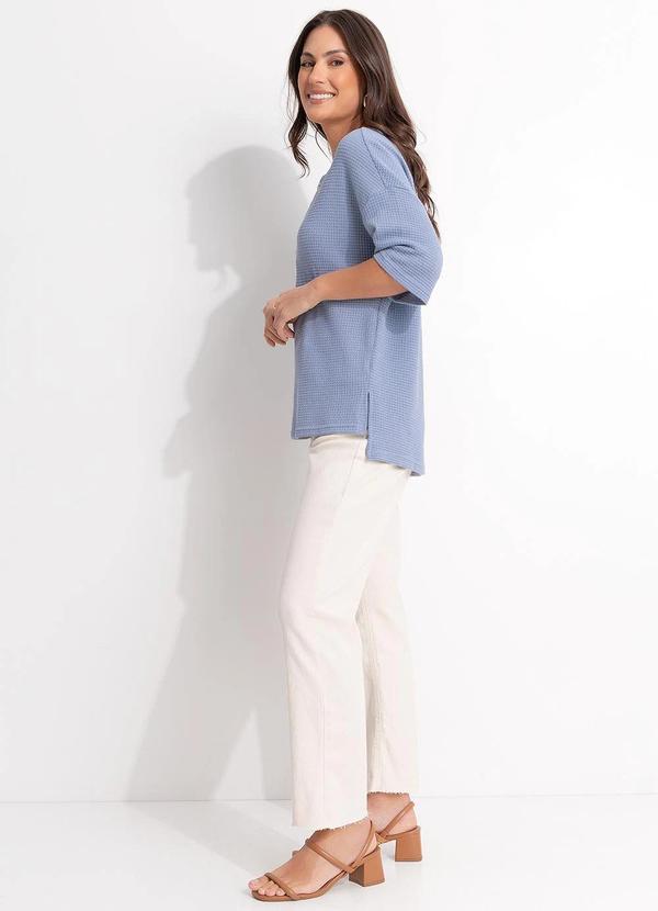 Quintess - Blusa Azul em Malha de Tricot 3