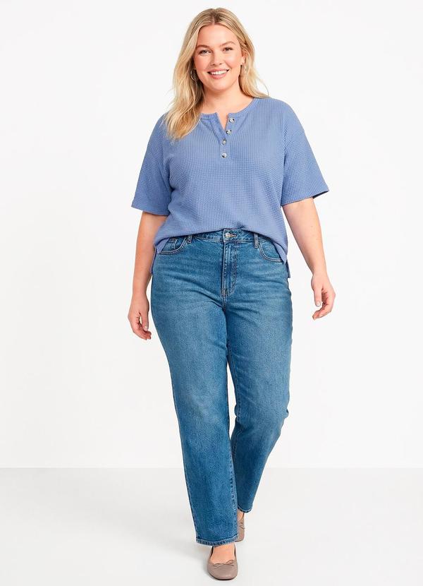 Quintess - Blusa Azul em Malha de Tricot 8