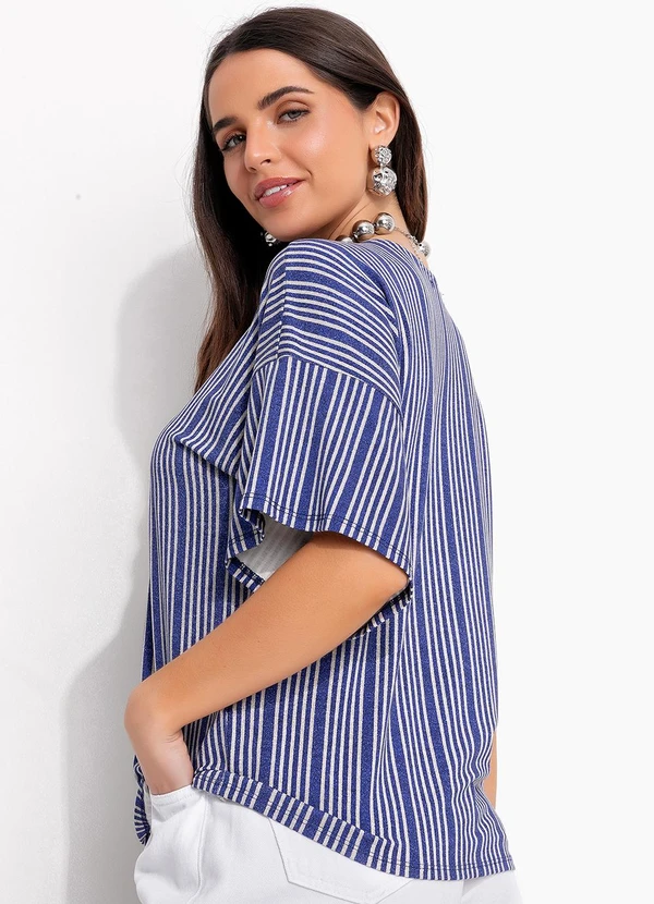 Quintess - Blusa Azul em Malha de Viscose 2