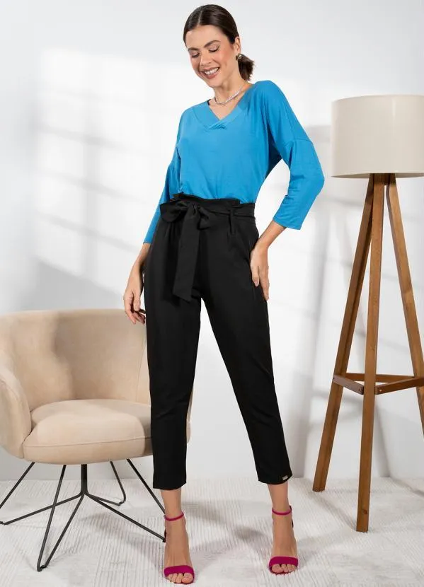 Quintess - Blusa Azul Safira em Malha de Viscose 5