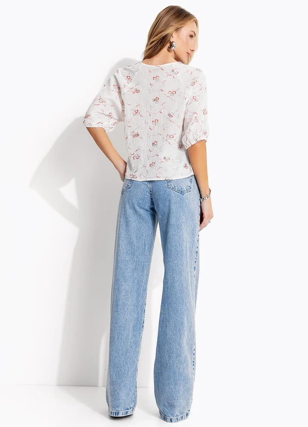 Quintess - Blusa Bordado Flores em Cambraia 4