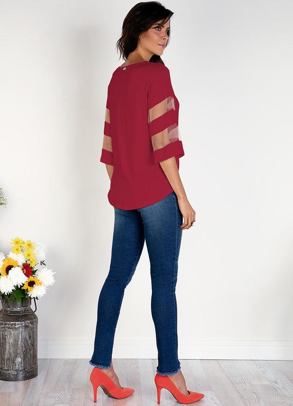 Quintess - Blusa Bordô em Malha de Viscose 4