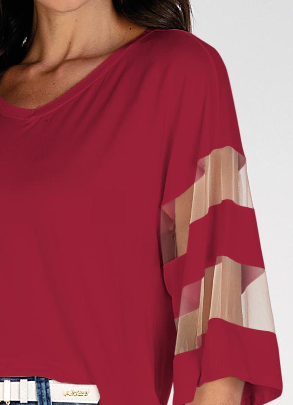 Quintess - Blusa Bordô em Malha de Viscose 5