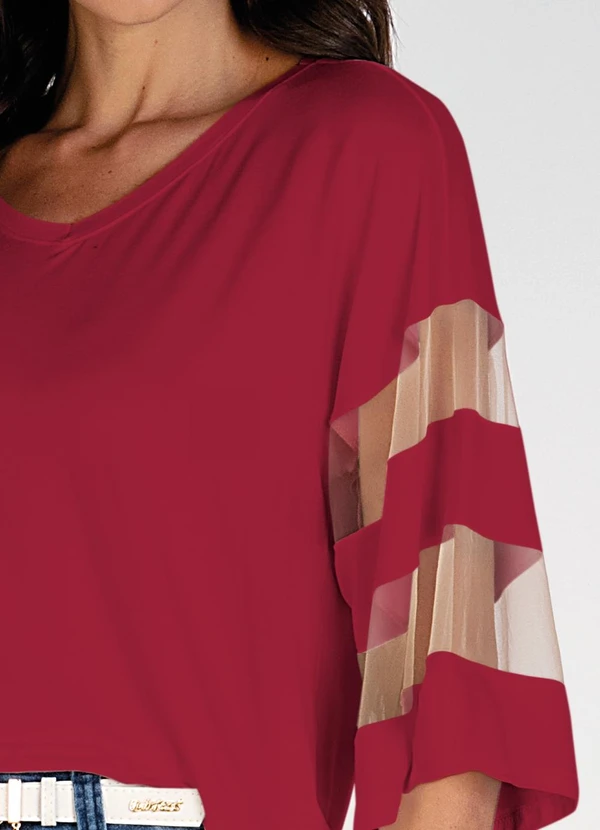Quintess - Blusa Bordô em Malha de Viscose 5
