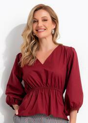 Blusa Bord� em Tricoline