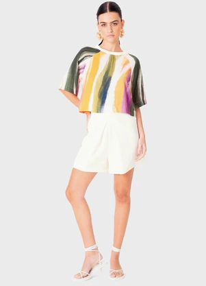 Enfim - Blusa Box Abstrata Verde - ENFIM