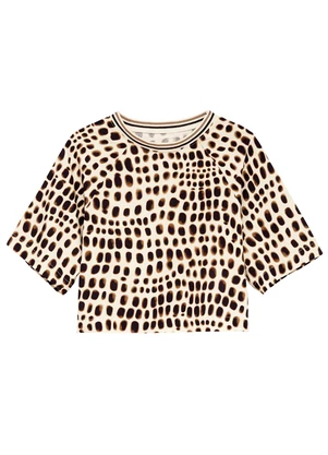 Enfim - Blusa Box Animal Print Off White - ENFIM
