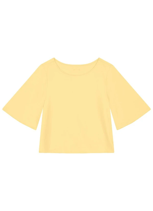 Enfim - Blusa Box em Crepe Amarelo Manteiga 3