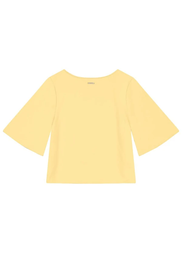 Enfim - Blusa Box em Crepe Amarelo Manteiga 4