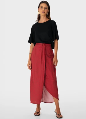 Enfim - Blusa Box em Crepe Preto - ENFIM