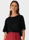 Enfim - Blusa Box em Crepe Rosa Claro - variação: Preto