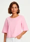 Enfim - Blusa Box em Crepe Rosa Claro - variação: Rosa Claro