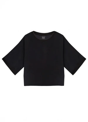 Enfim - Blusa Box em Viscose Preto - ENFIM