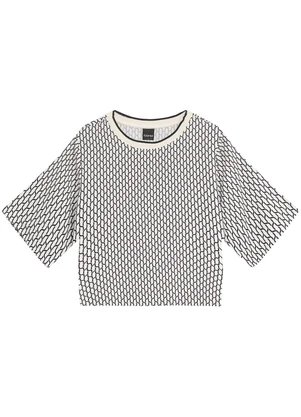 Enfim - Blusa Box Geométrica em Viscose Branco - ENFIM