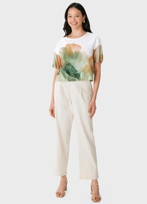Malwee - Blusa Box Tropical Branco - MALWEE
