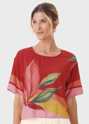 Malwee - Blusa Box Tropical Vermelho - MALWEE