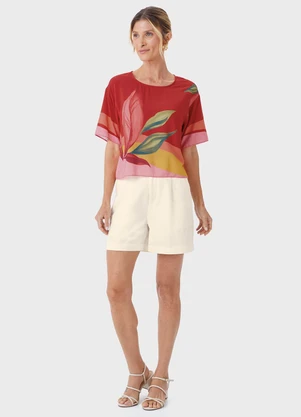 Malwee - Blusa Box Tropical Vermelho - MALWEE