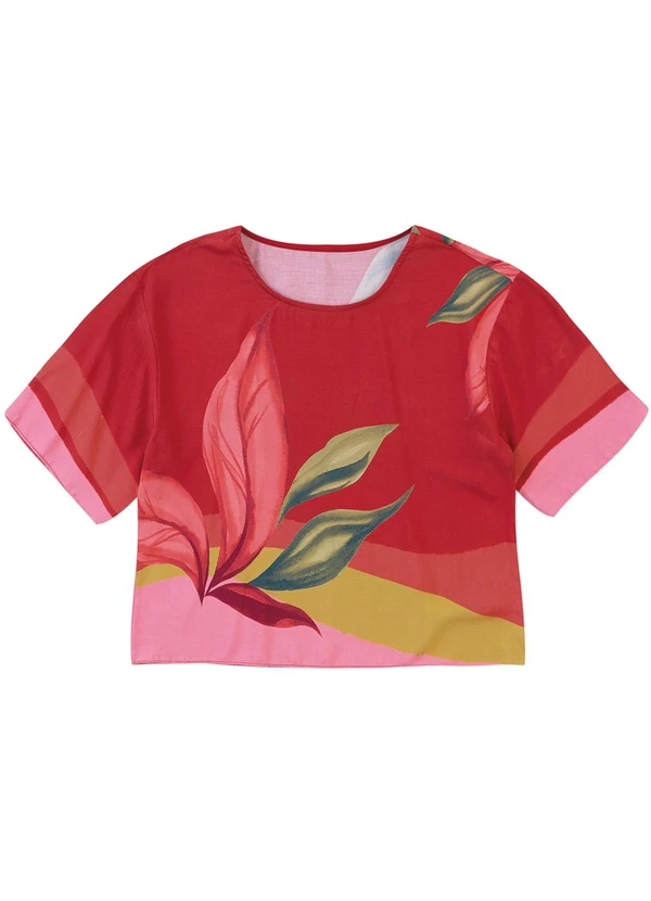 Malwee - Blusa Box Tropical Vermelho 3