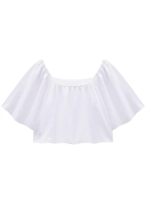 Enfim - Blusa Branca Ampla em Jacquard - ENFIM