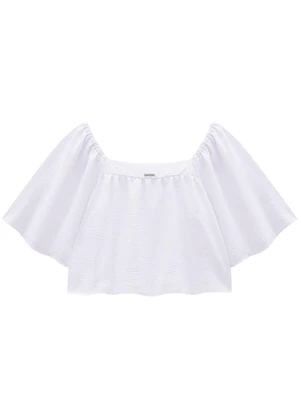Enfim - Blusa Branca Ampla em Jacquard - ENFIM