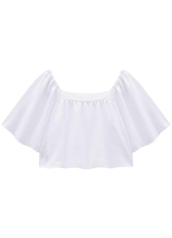 Enfim - Blusa Branca Ampla em Jacquard