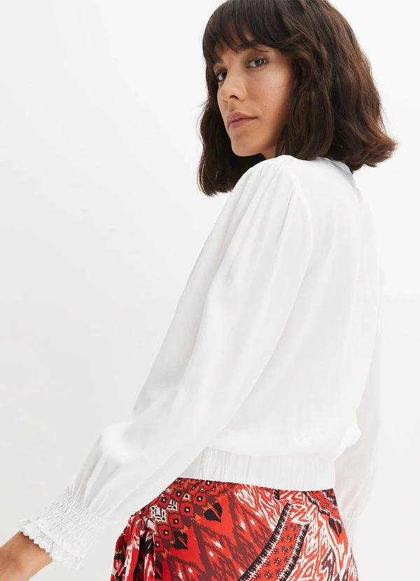 bonprix - Blusa Branca em Viscose Plana. 2