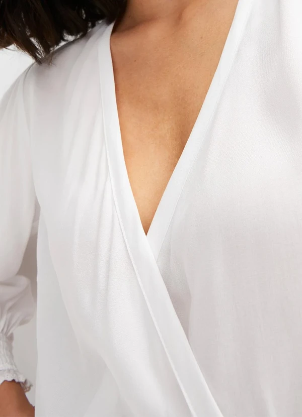 bonprix - Blusa Branca em Viscose Plana. 7