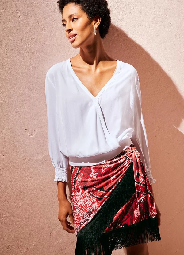 bonprix - Blusa Branca em Viscose Plana. 9