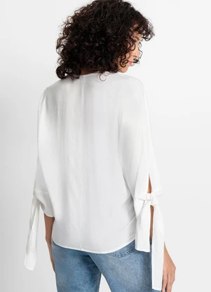 bonprix - Blusa Branca em Viscose Plana - BONPRIX