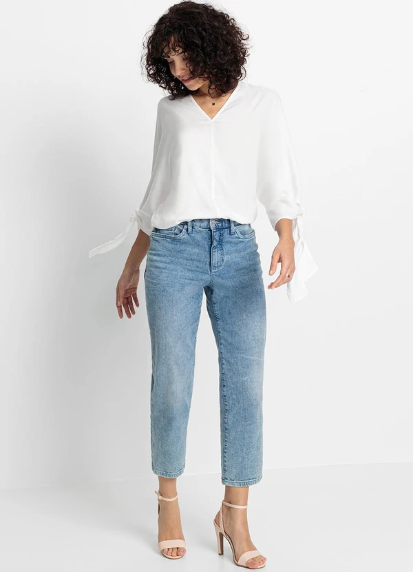 bonprix - Blusa Branca em Viscose Plana 3