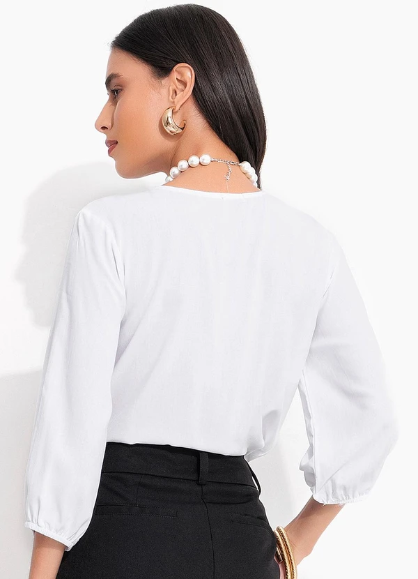 Quintess - Blusa Branca em Viscose Plana 2