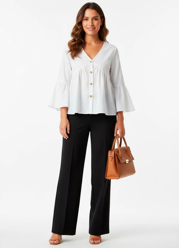 Quintess - Blusa Branca em Voil 9