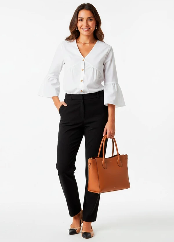 Quintess - Blusa Branca em Voil 8