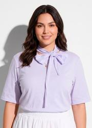 Blusa Branco em Malha de Algod�o Penteado