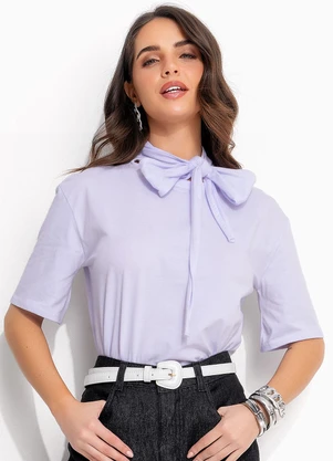 Quintess - Blusa Branco em Malha de Algodão Penteado - QUINTESS