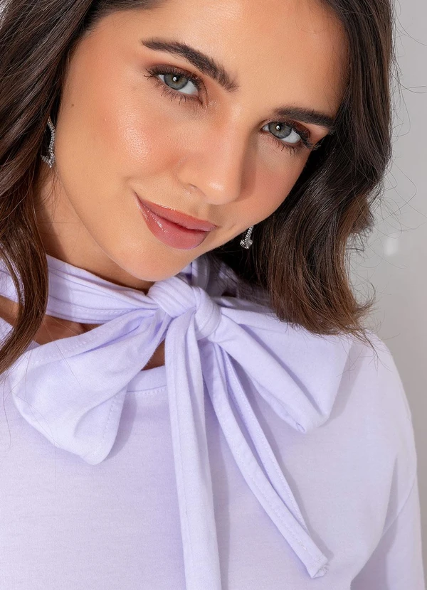 Quintess - Blusa Branco em Malha de Algodão Penteado