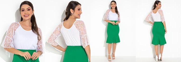 Blusa Branco em Malha