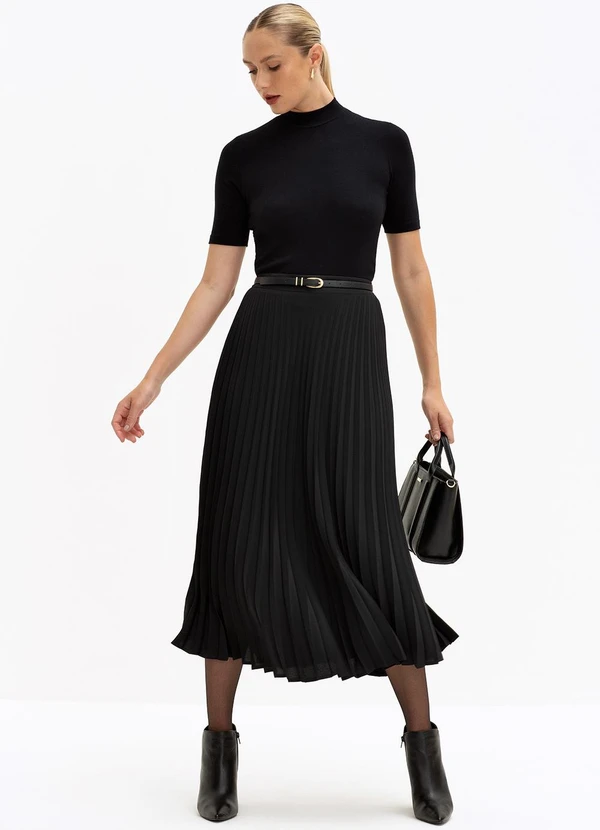 Principessa - Blusa Canelada Gola Alta Preto Adri 3