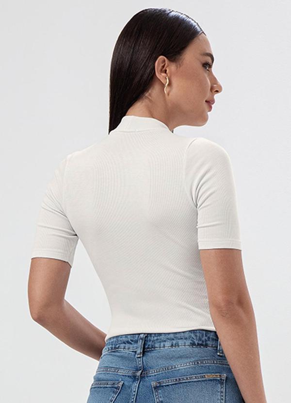 Principessa - Blusa Manga Curta Malha Canelada Gola Alta Simaria 2