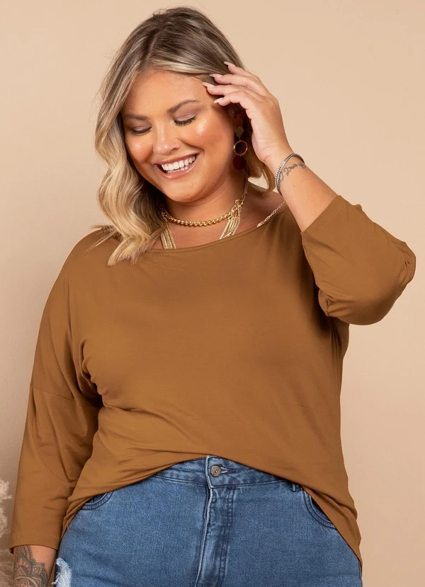 Quintess - Blusa Caramelo com Mangas 3/4 4