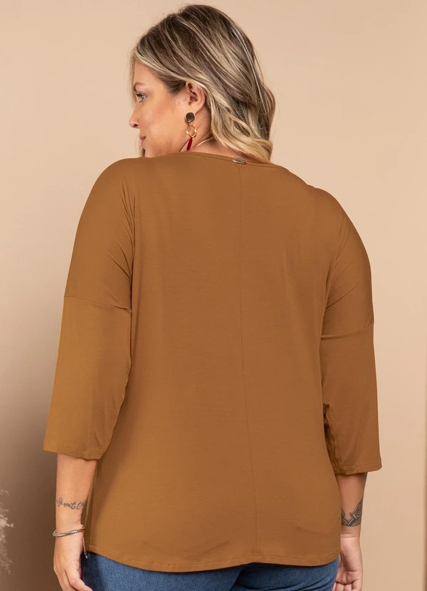 Quintess - Blusa Caramelo com Mangas 3/4 5