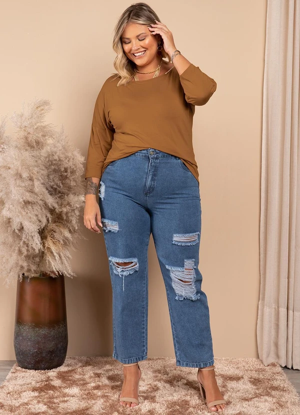 Quintess - Blusa Caramelo com Mangas 3/4 6